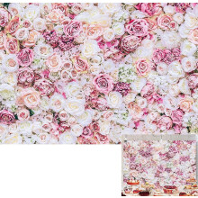 3.6x5.9Ft Pink White Floral Wall Backdrop - Compatible with Wedding, Mother's Day, Bridal Shower, Birthday, Photo Booth