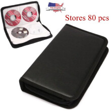 80 Sleeve CD DVD Blu Ray Disc Carry Case Holder Bag Wallet Storage Ring Binder