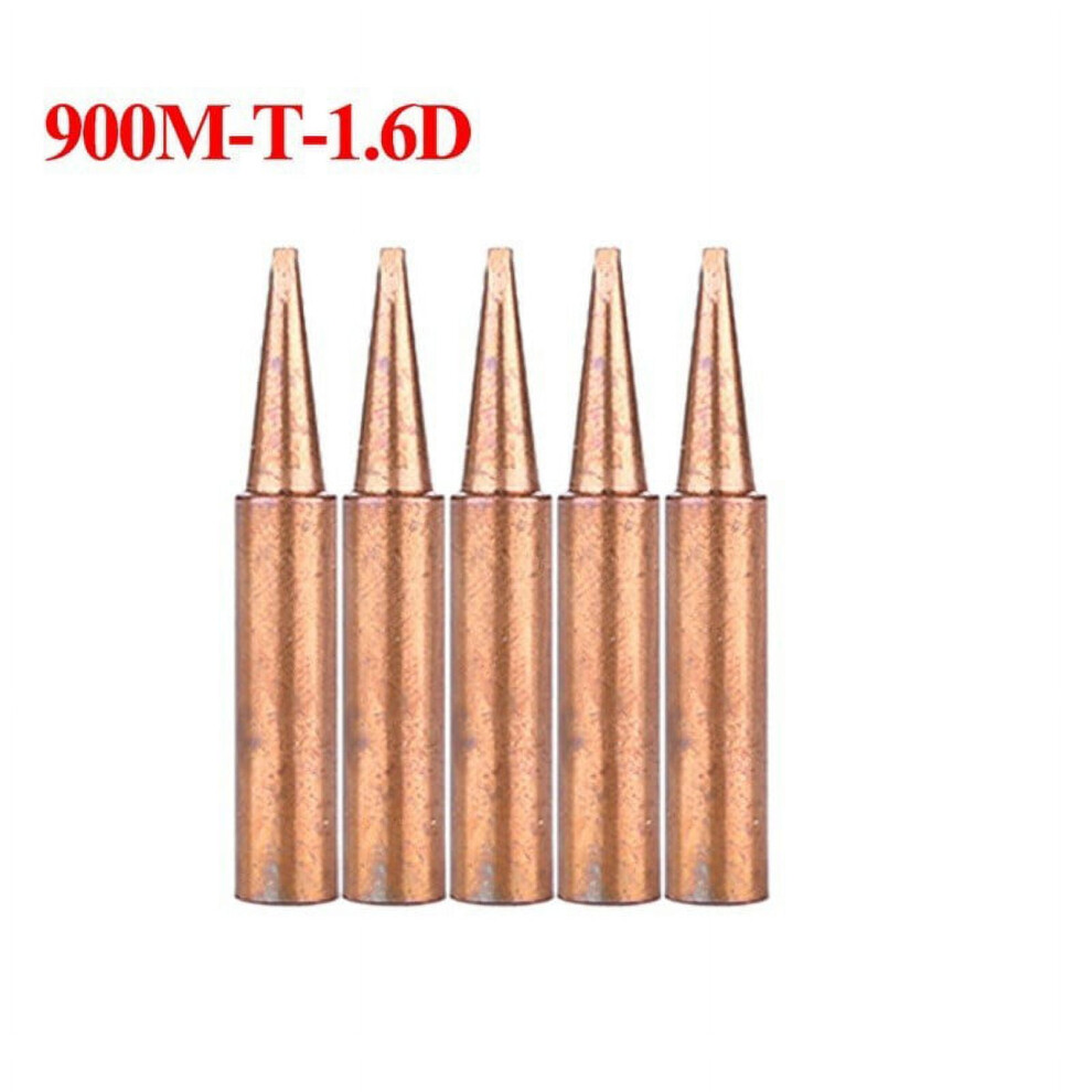 Lylong Tool Kit 5Pcs 900M-T Copper Soldering Iron Tips -Free Welding Solder Tip 933.907.951 900M-T-1.6D 9418476314094