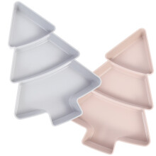 2 Pcs Christmas Tree Snack Plate Tray Dry Fruit Storage Snacks Food Serving Supplies Dried Fruits Afternoon Tea