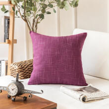 Phantoscope Soft Textured Linen Burlap Series Decorative Throw Pillow, 22" x 22", Purple, 1 Pack
