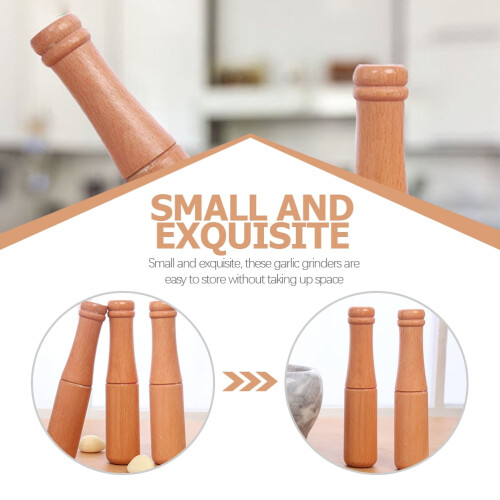 4-Piece Wooden Pestle Set for Kitchen Use 2
