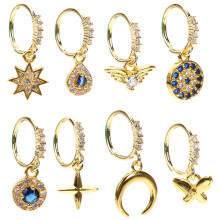 Eease 8pcs Non-pierced Nose Rings Alloy Septum Nose Hoops Rings Creative Nose Rings