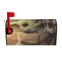 Cute Cartoon Star Wars Baby Yoda Magnetic Mailbox Cover 18" X 24" - Winter, Christmas, Dust-Proof, Home Decor