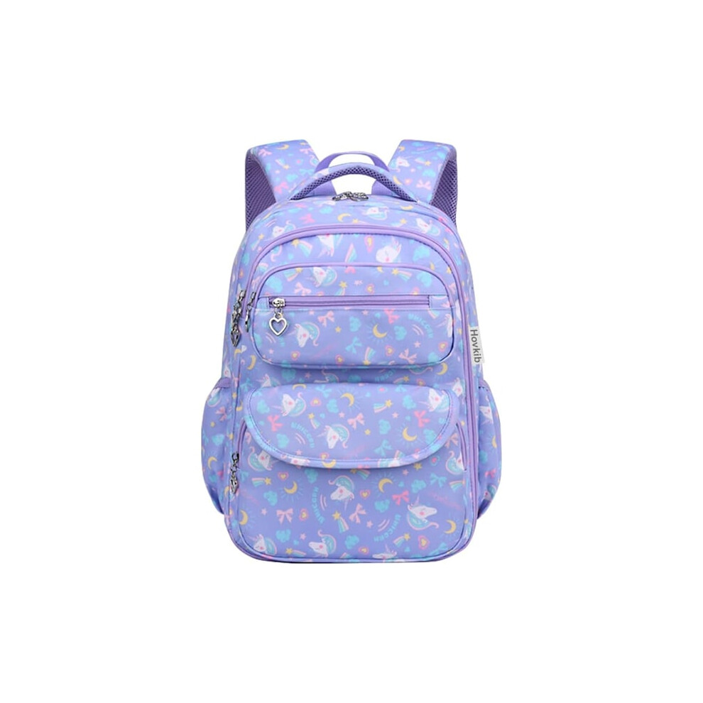 Backpack girls children school bag large capacity small school bag unicorn backpack girls travel backpack 5-12 years old Purple Unicorn S