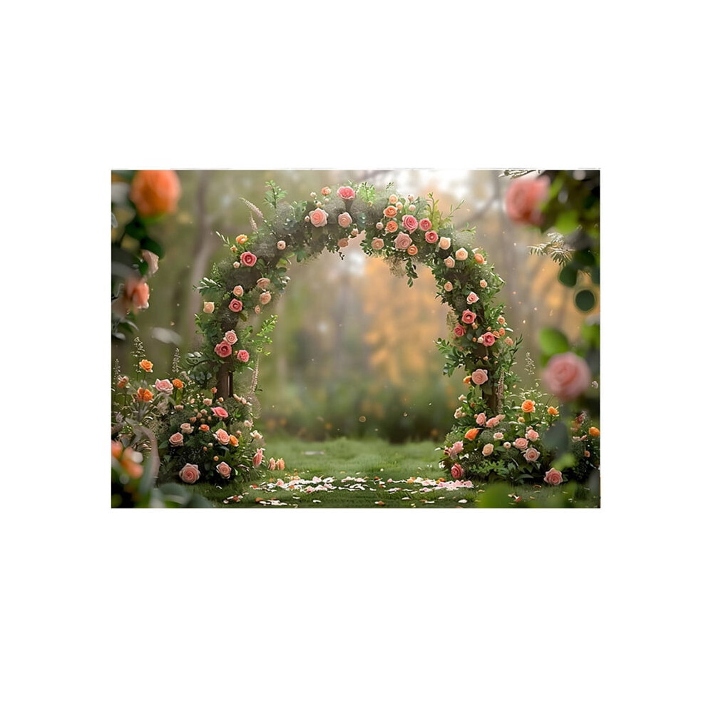 210X150cm Photography Background Fabric Wreath Scenery Wedding 3D Holiday Portrait Photography Backdrops,B 9130661600316