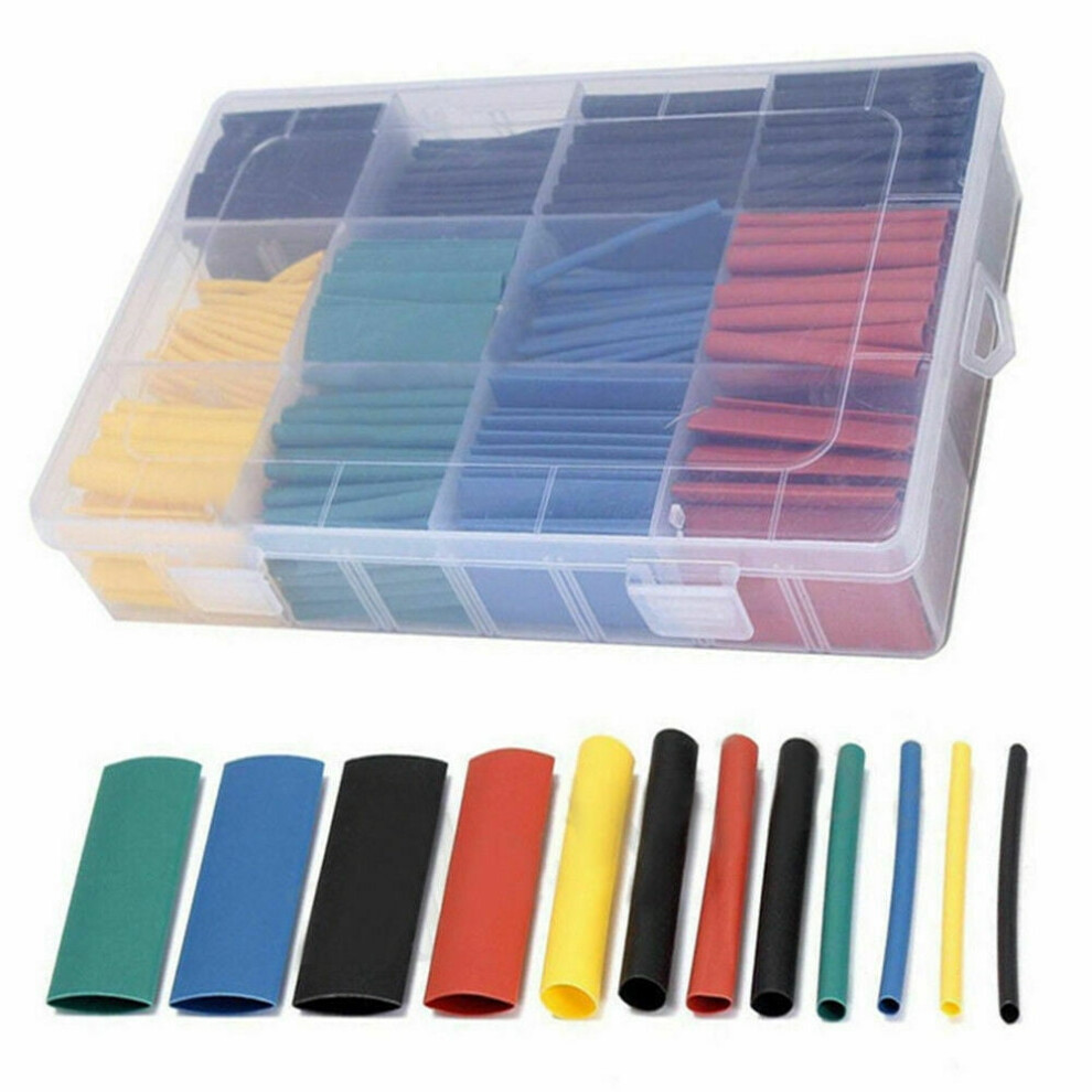 530Pcs 2:1 Heat Shrink Tube Tubing Sleeving Wrap Wire Cable Insulated Assorted 9170372826773