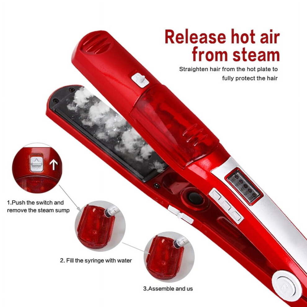 Electric steam hair straightener Electric iron Tourmaline ceramic hair straightener PTC heater Styling tool
