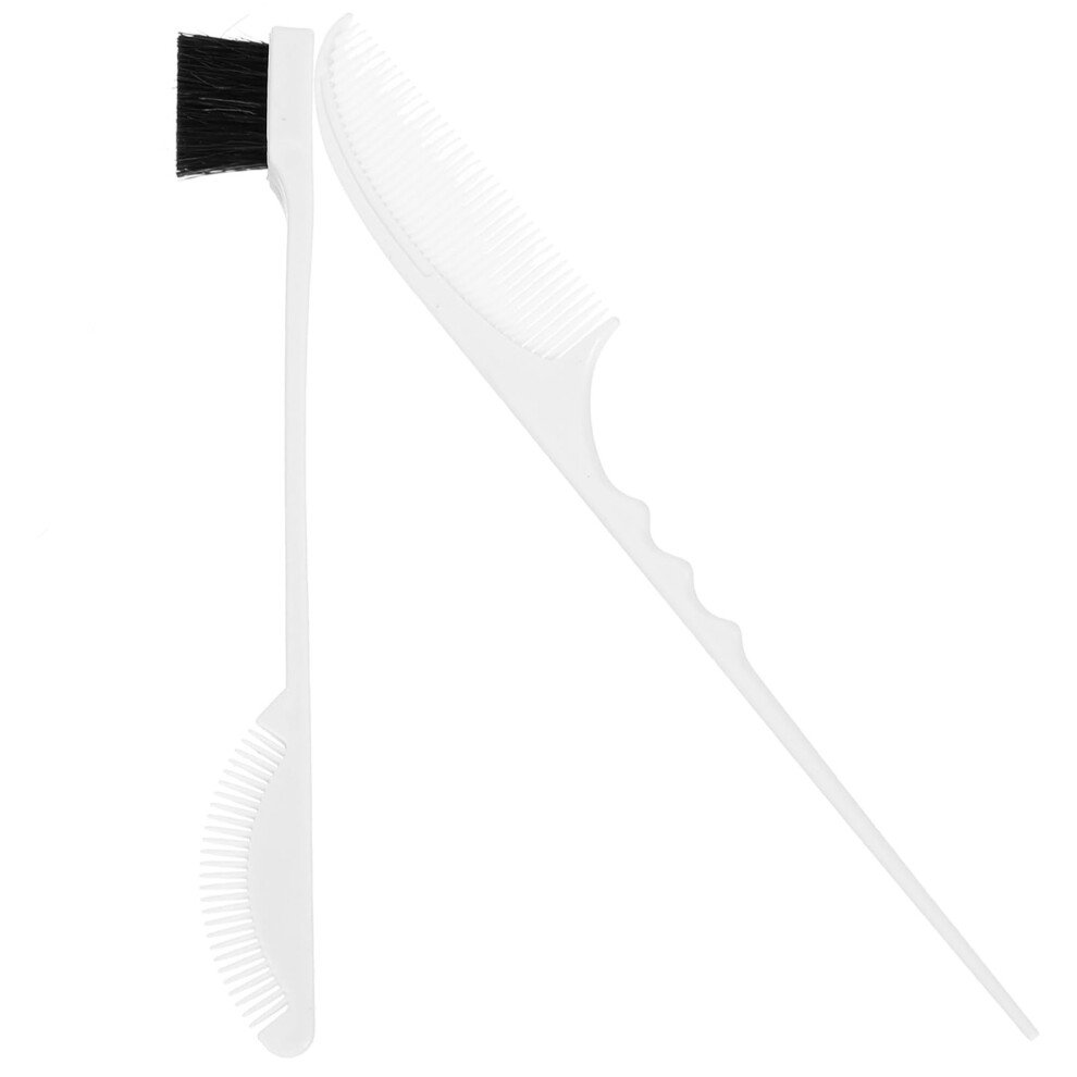 Unisex Hair Styling Comb And Edge Brush Set With Precise Sectioning Tip For Salon And Home Hair Eyebrow Styling