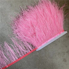 Wholesale 10Yard High Quality Ostrich Feather Trim Fringe Feather Ribbon 10-15CM/4-6Inch Width Sewing Crafts Costumes Decoration Pink 5 yards