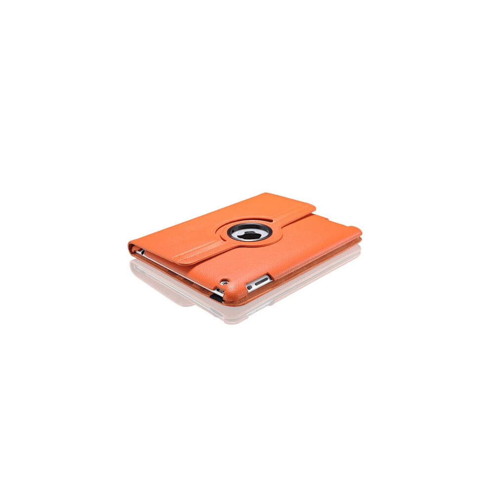 Compatible With Ipad Air 6 Case, Protective Leather Case For Ipad 9.7-Inch & 2021 Ipad 9 (10.2"), Rotating Stand, Litchi Texture, Orange 9165521373598