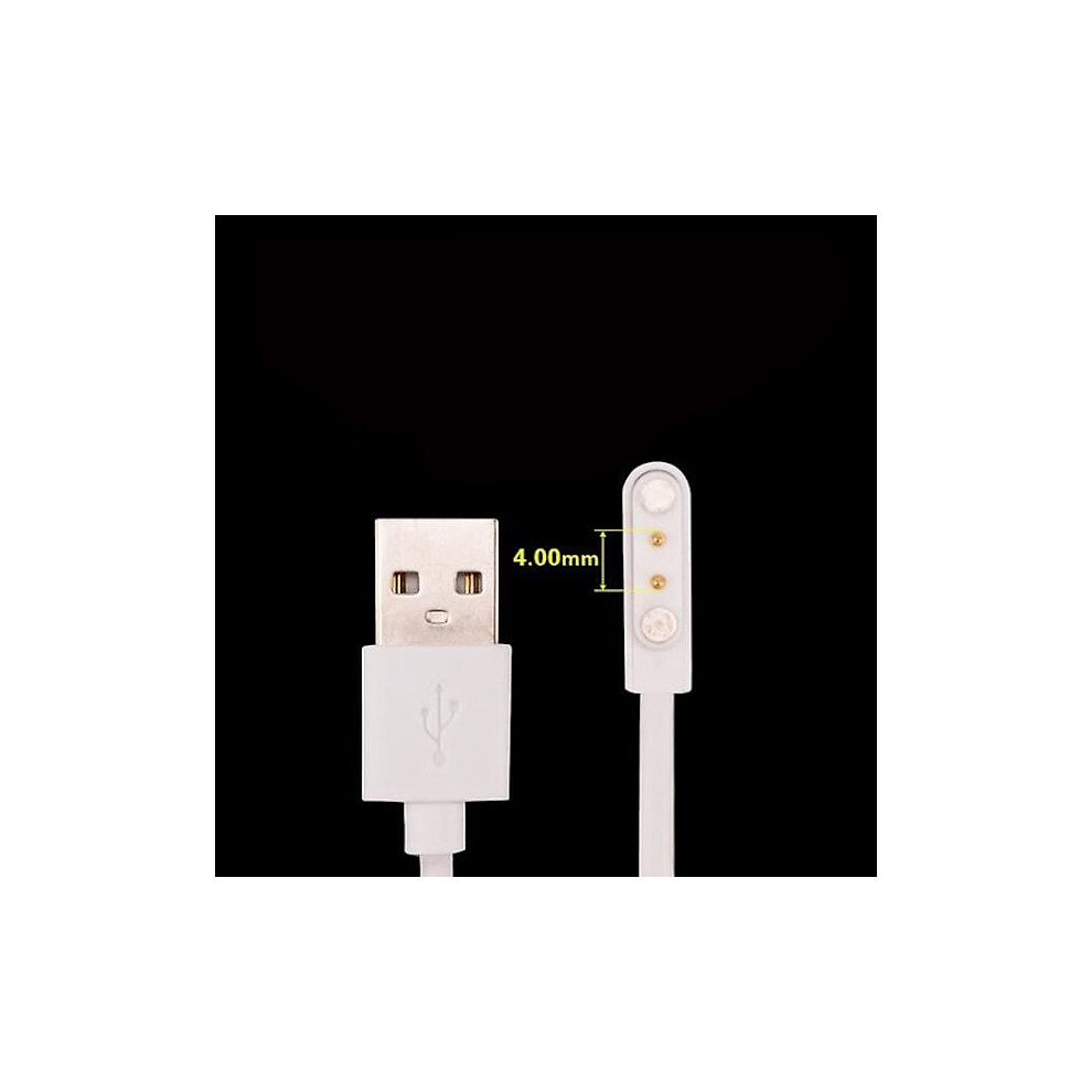 1Pc Universal Smart Watch Charger Cord, Magnetic Charging Cable 2 Pin 4 Pins Usb Charger For Smart Watch 7.62Mm 2.84Mm 4Mm [Kk] 4.0Mm Size 2Pin White 9165521373840