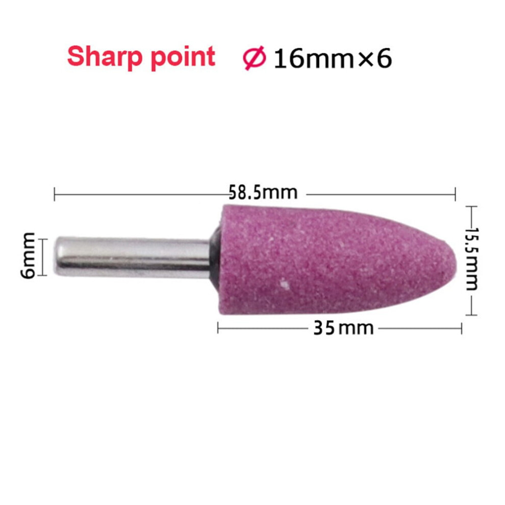 1Pc 6Mm Shank Red Corundum Conical Grinding Head For Polishing And Rust Removal 9165521374113