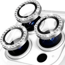 Camera lens for compatible with iPhone 15 Pro / 15 Pro Max Glitter Silver