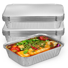 20 Pcs Tin Foil Plate Baking Pan Roasting Pan Foil Pans Baking Cake Pans Baking Foil Boxes Small Aluminum Pans With Lids