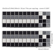 Sticker Waterproof Tile,18pcs Mosaic Tile Transfer Stickers Bathroom Kitchen DIY Home(10cm*10cm)(MTS008)