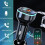 Bluetooth 5.0 FM Transmitter, Support 5V/3.1A USB + Type C, Bluetooth Car Music Player with Blue Mood Light, Support Hands-free Calling, U Disk 4