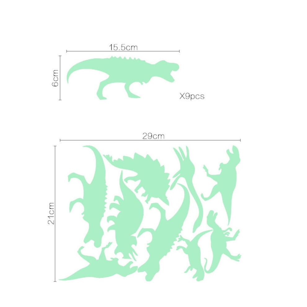 9PCS Luminous Wall Stickers Fluorescent Kids Room New Dinosaur Home Decor Home Essentials