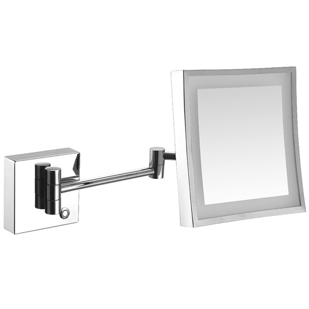 LED Wall Mounted Makeup Mirror with Lights, 3X Magnification, Touch Sensor, 360 Swivel, Nickel