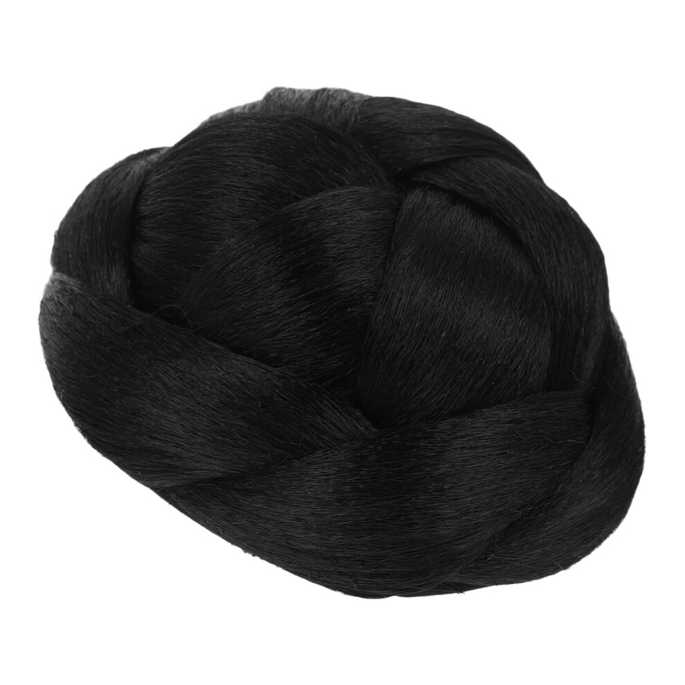 Unisex Hair Bun Extension With Braided Synthetic Chignon, Wavy Clipin For Ponytail, Instant Volume Boost