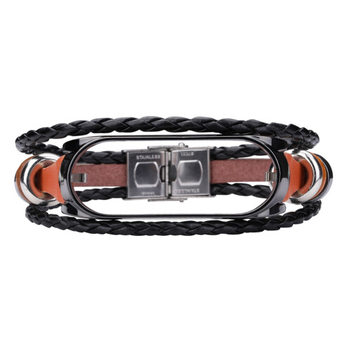 DGOO For Mi 6 Replacement Leather-Beading Bracelet Strap Weave-