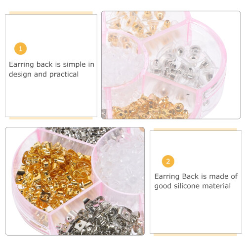 1 Box Pierced Replacement Backs Silicone Earring Back Safely Locking Earring Backs Ears Studs 1