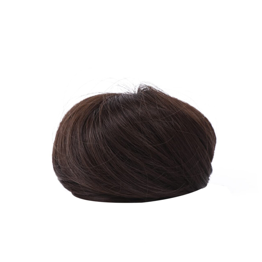 Unisex Hair Bun Extension Clipon Synthetic Hairpiece Heat Resistant Realistic Texture For Updo Styling