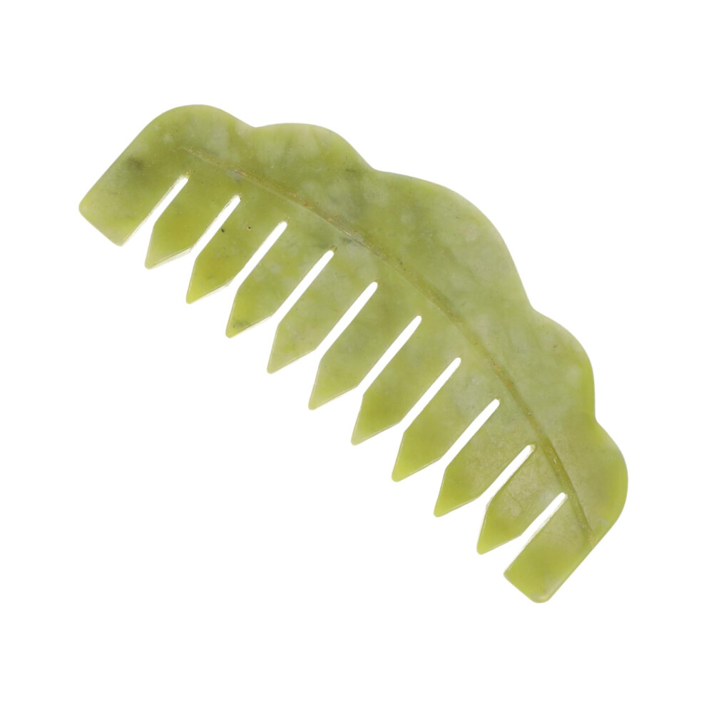 Unisex Natural Jade Hair Comb For Gentle Detangling And Scalp Massage, Compact Travel Size For Women