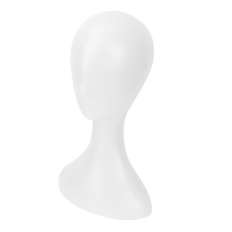Unisex Female Plastic Mannequin Head For Wigs And Hats With Realistic Facial Contours For Salon Display