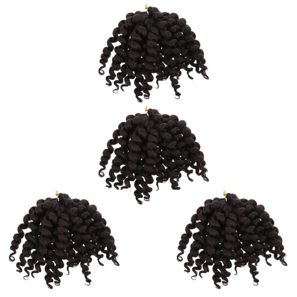 Unisex Crochet Braiding Hair 4Pcs Fluffy Senegalese Twist Extensions Natural Curly Texture For Women