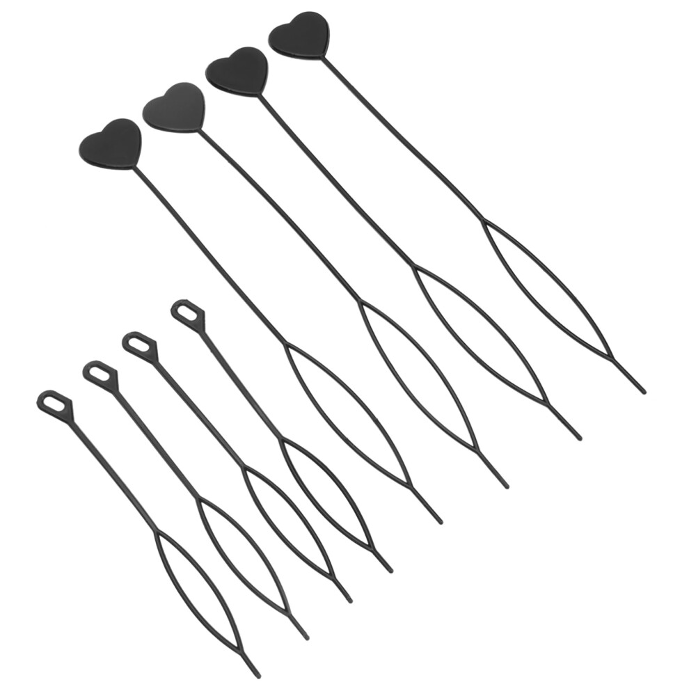 Unisex Hair Braiding Tool With 40 Heart Shaped Beads Automatic Styling Bun Maker Set For Ponytails