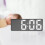 LED Mirror Alarm Clock with Clear Display Dual Power Modern Rectangular Black Frame for Bedroom 4