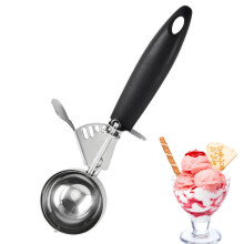 Stainless Steel Ice Cream Scoop with Ergonomic Comfort Grip, Nonstick for Cookie Dough and Fruit