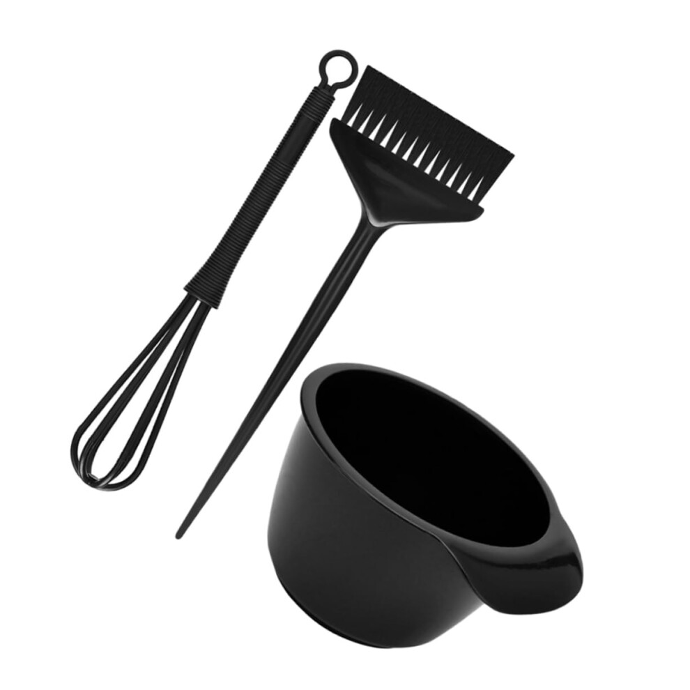 Black Hair Dye Brush Set With Mixing Bowl And Stick, Salon Quality Coloring Kit For Even Application,