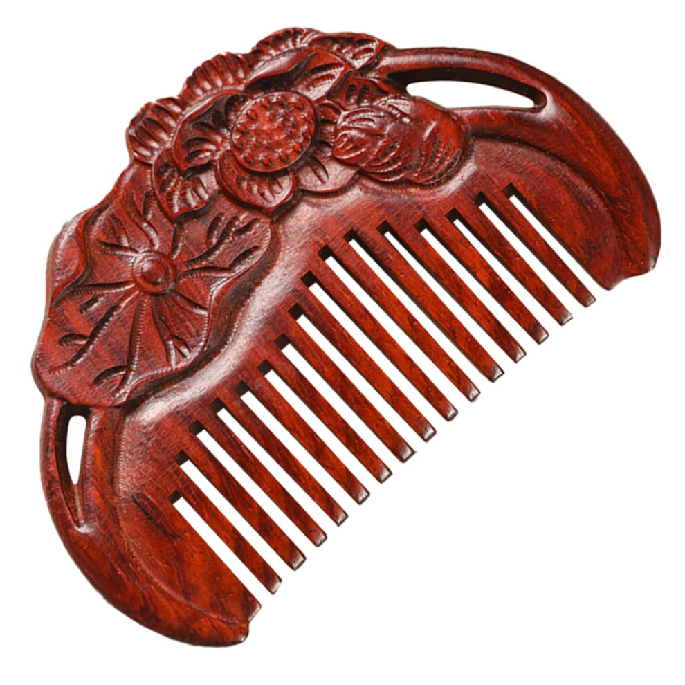 Unisex Wooden Wide Tooth Comb For Curly Hair Detangling Sandalwood Hair Comb With Scalp Massage