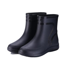 Waterproof Rain Boots Unisex Rubber Work Boots SlipResistant Outdoor Fishing Galoshes Black 36