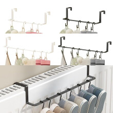 Heated Towel Rail NoDrill Metal Radiator Rack with Hooks Black White 35cm 50cm
