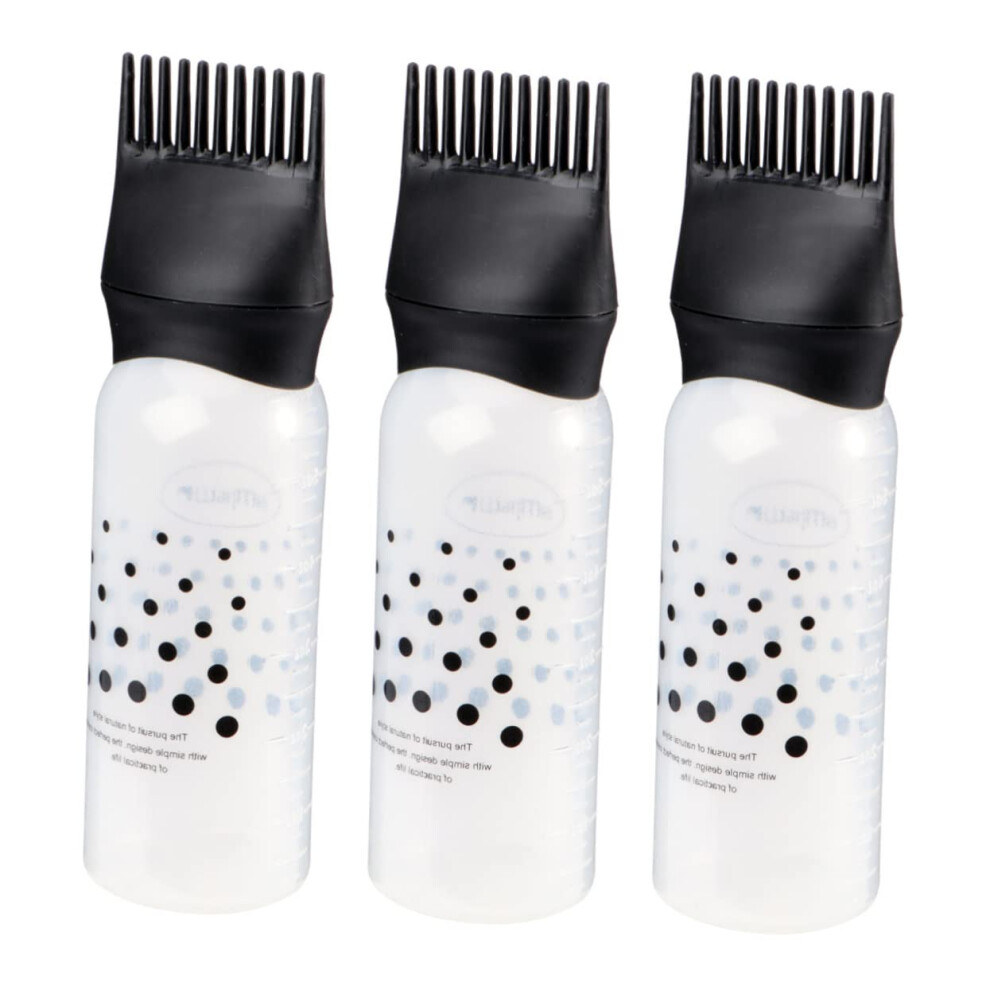 3pcs Hair Dye Applicator Bottle with Comb Tip for Even Color and Precision Root Coverage