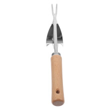 Stainless Steel Garden Weeding Fork Weeder Puller Tool with Ergonomic Grip for Efficient Root Removal