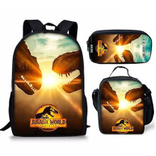 3 pcs/set 16 inch Jurassic World Backpack Kindergarten Bookbag Children Start School Gift Backpack+lunch bag+pencil bag style 10