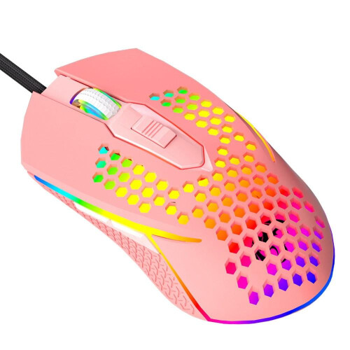USB Optical Mouse with RGB, 3600 DPI, 6 Buttons, Compatible with Windows 7/8/10/XP, Vista, Linux