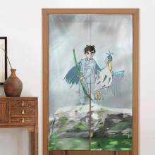 The Boy And The Heron Door Curtain, Pattern Print Blackout Privacy Window Curtain, Room Divider Tapestry Home Decor, 34" W X 56" L