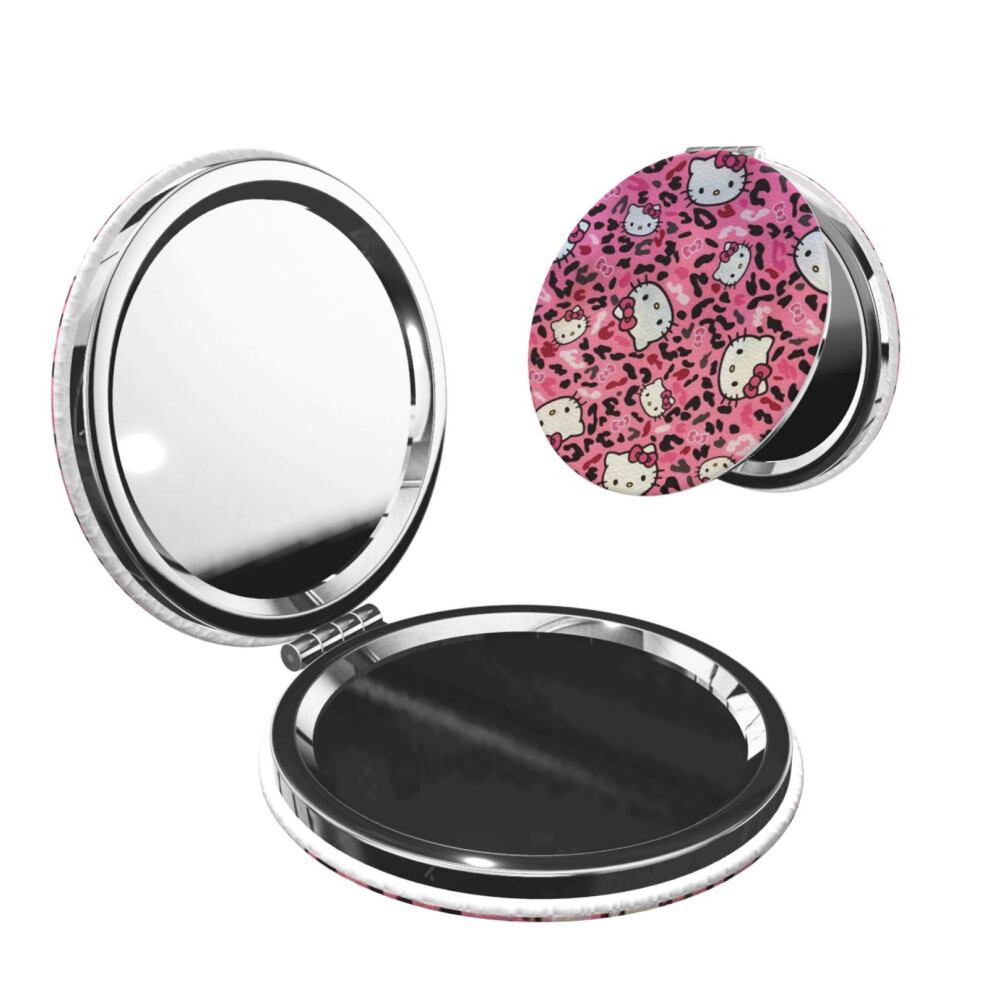 Hello Kitty Pocket Mirror, Portable Magnifying Compact Travel Makeup Mirror, 2-Sided Handheld Small Mirror