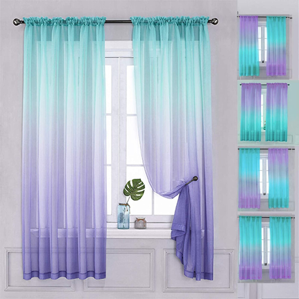Visland 2 Panel Bedroom Curtains 78 inch Length Sheer Curtain Rod Pocket Drapes for Girls Living Room Bedroom Nursery Kid Window Decor