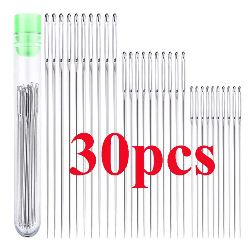 Needle and Thread Kit Celebration Activ 30Pcs 5 Sizes Big Eye Sewing Machine Universal Regular Useful Sewing Needles