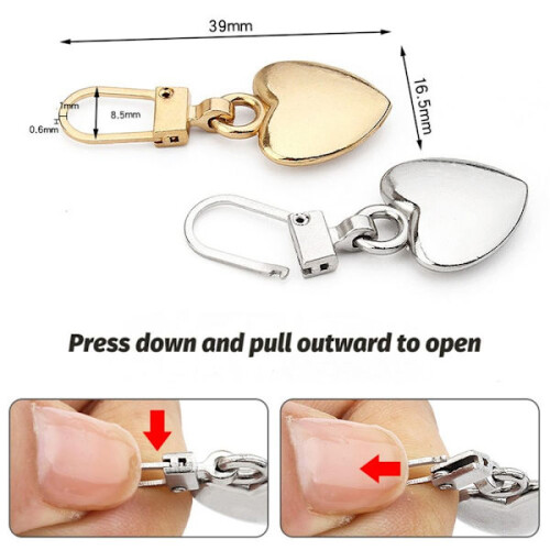 5PCS Metal Zipper Head Zipper SILVER Silver 1