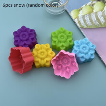 6pcs 3D Flower Silicone Cake Molds for Cupcakes - Non-Stick, Reusable, Easy Release - Compatible with standard cupcake tins - Perfect for Christmas,
