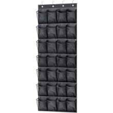 28 Large Pockets Over Door Shoe Storage Organizer Wardrobe Shoe Rack Mesh Hanging Storage Shoe Hanger Holder Organizer Black