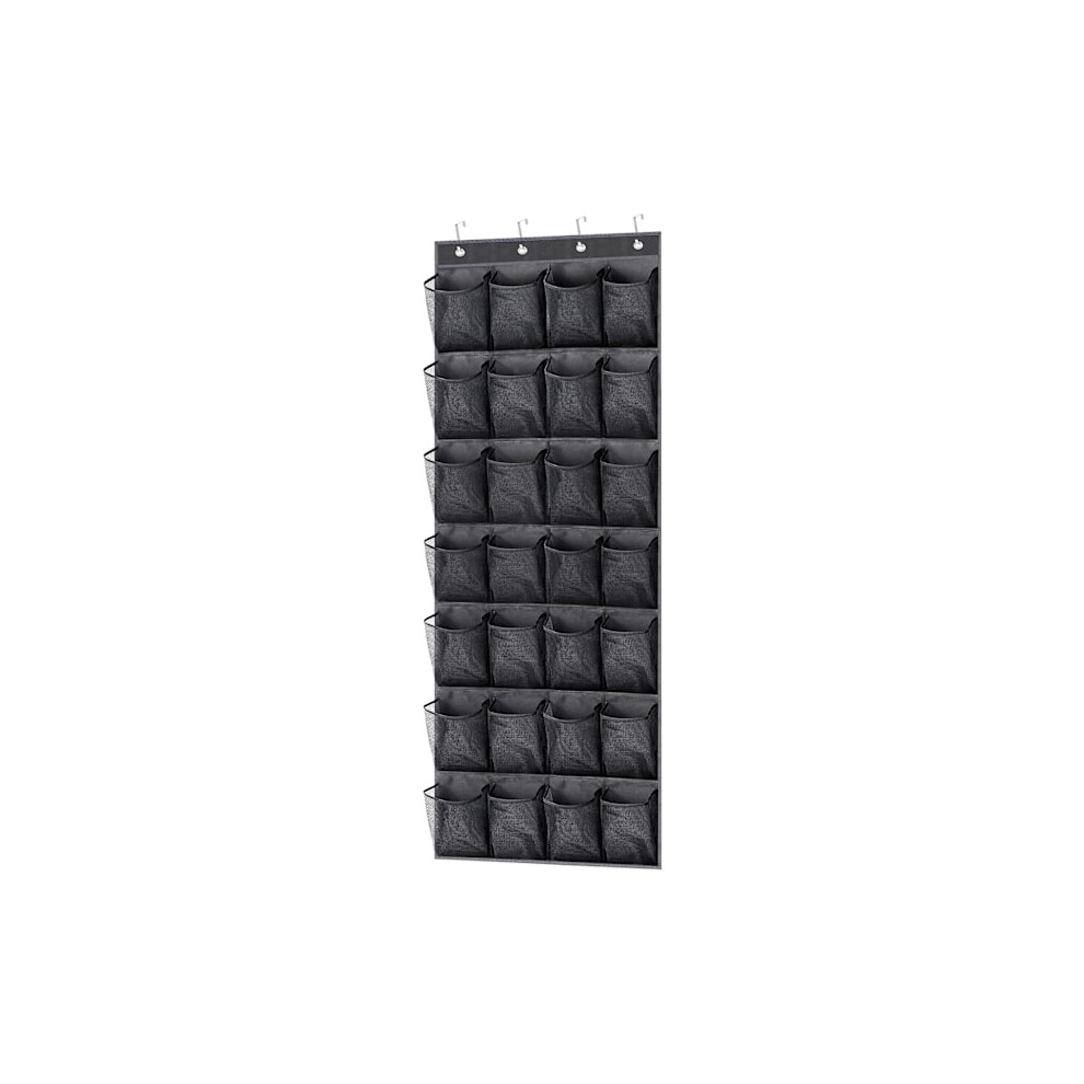 28 Large Pockets Over Door Shoe Storage Organizer Wardrobe Shoe Rack Mesh Hanging Storage Shoe Hanger Holder Organizer Black 9180479488996