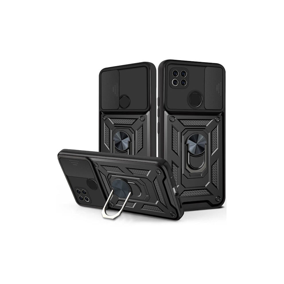 Magnetic Armor Kickstand Phone Case With Ring Redmi 9C/Poco C3/10A Black 9180479490517